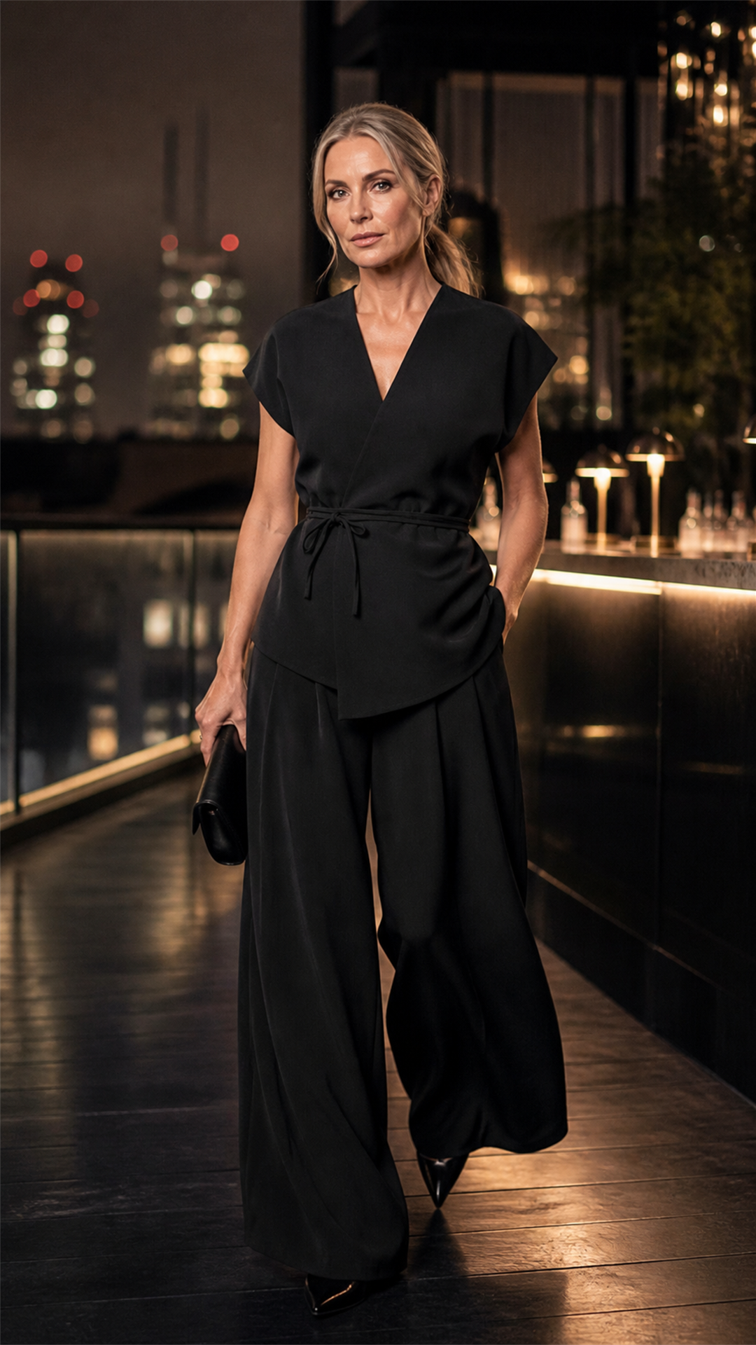 Elena Blouse and Wide-Leg Pants Set