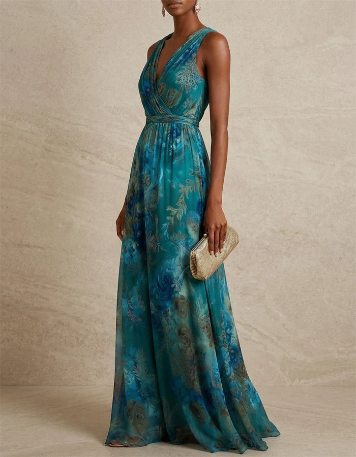 Floral Chiffon Maxi Dress