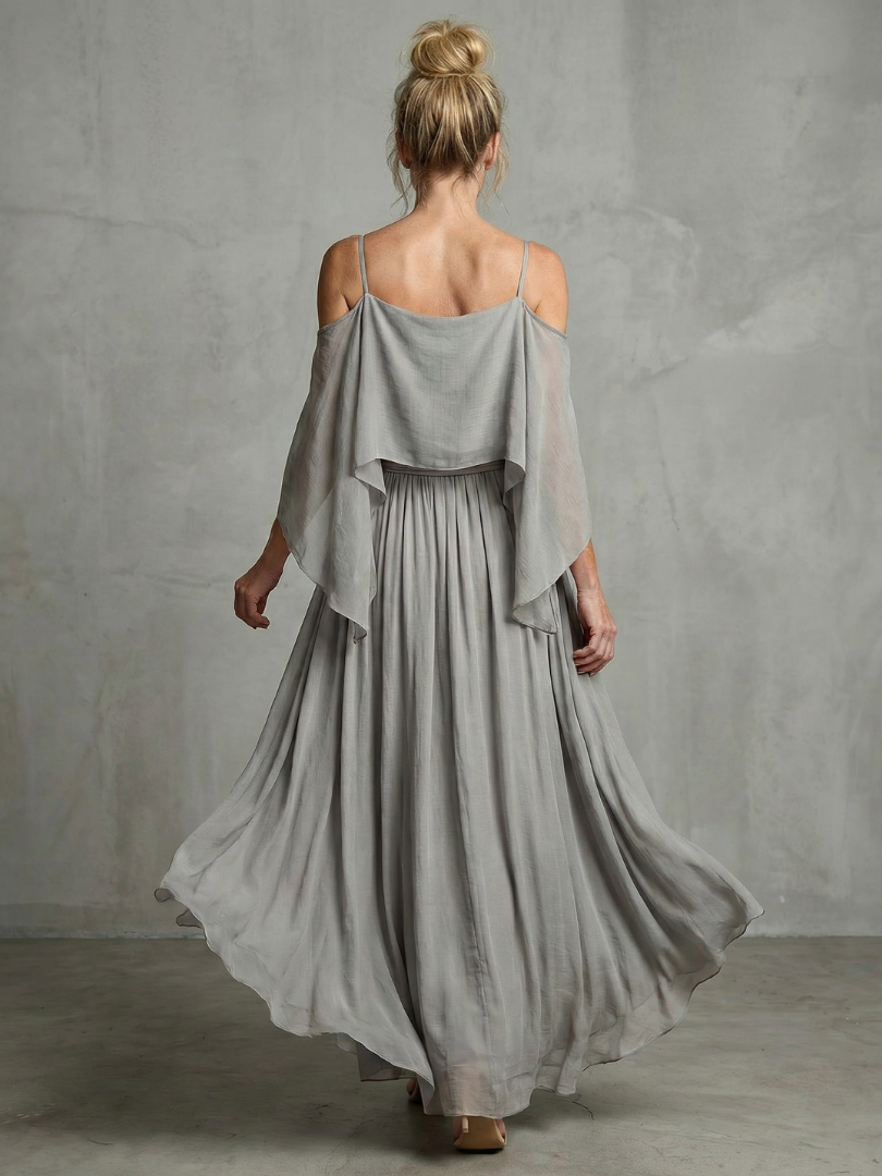 Marisol | Layered Drape Off-Shoulder Dress