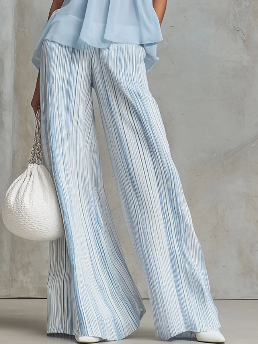 Coastal Blue Chiffon Pants Set