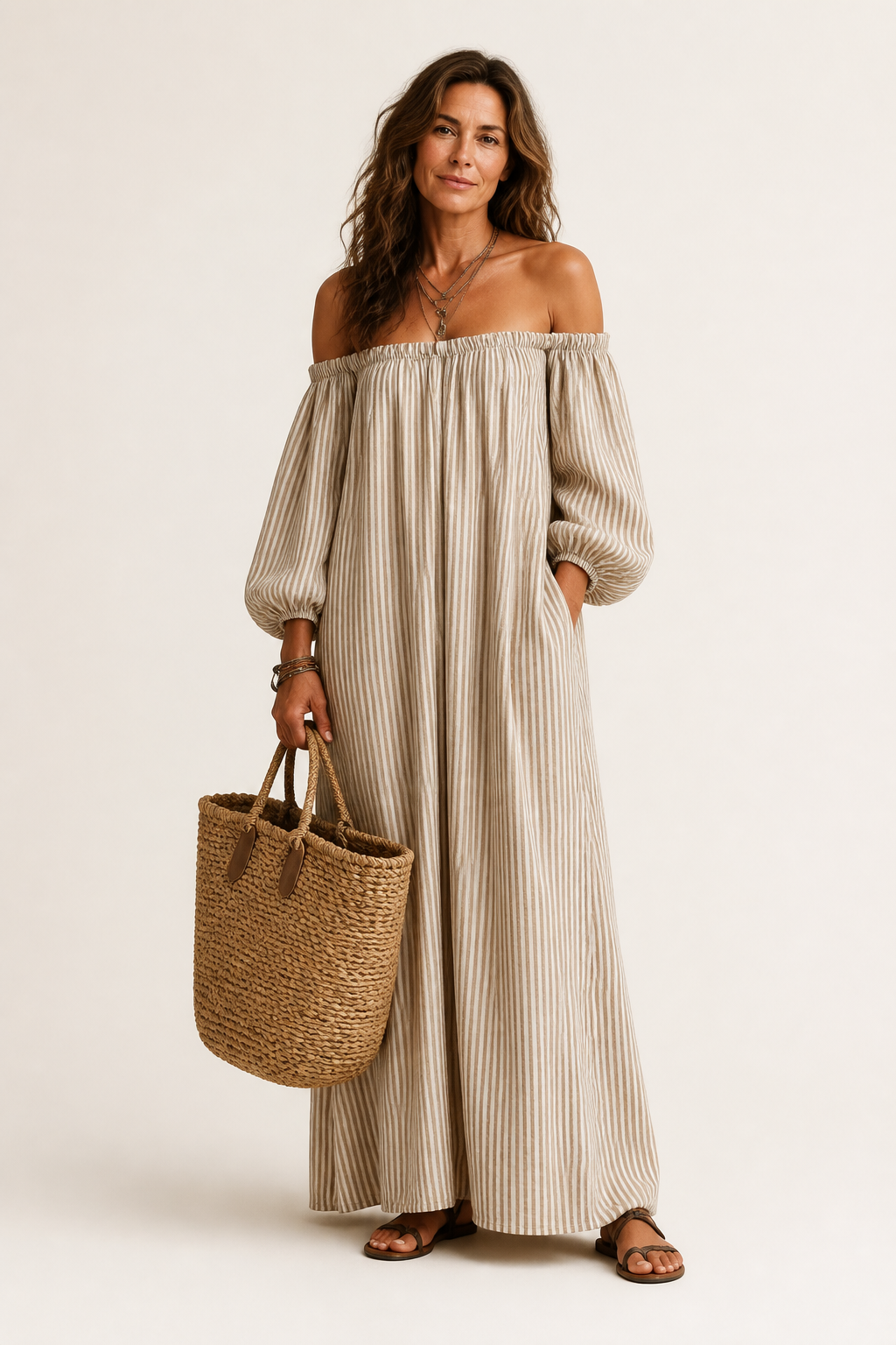 Breezy Off-Shoulder Maxi Dress