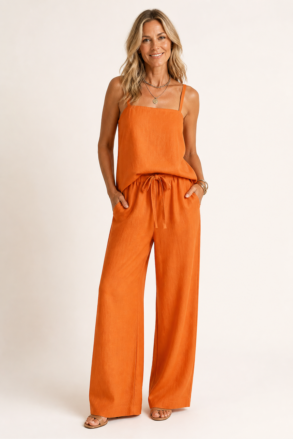 Cami Top & Wide-Leg Pants Set