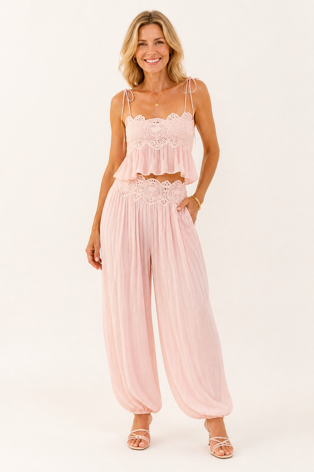 Dreamy Summer Lace Pants Set