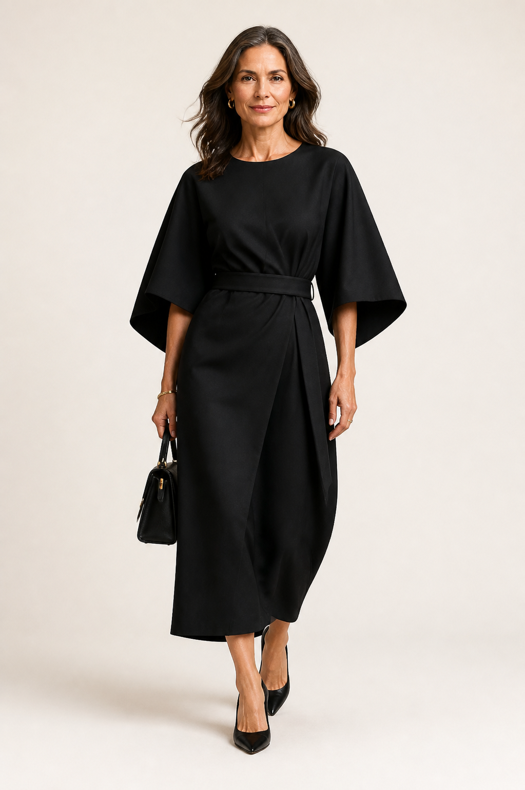 Elegant Solid Colour Waist Dress
