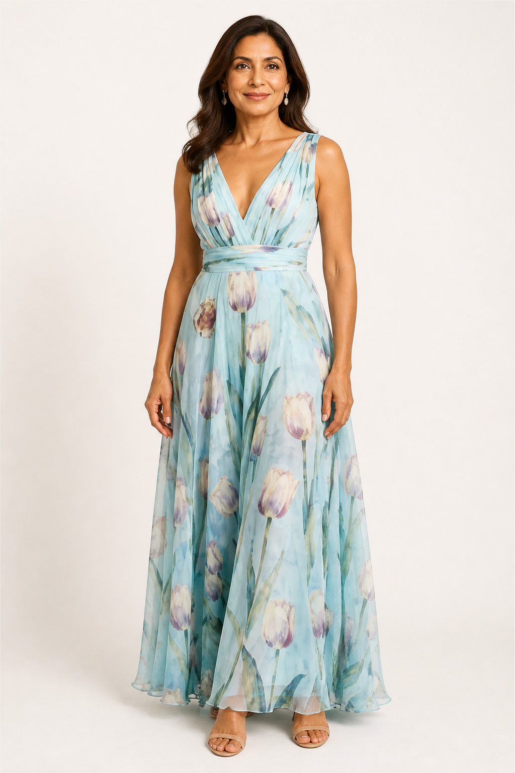Floral V-Neck Maxi Dress