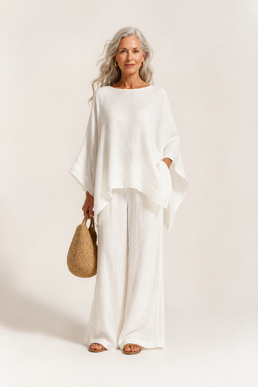 Minimalist Flowy Top And Pants Set