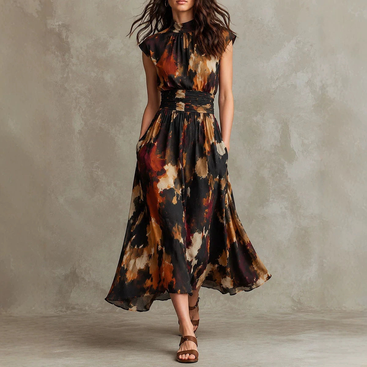 Flared Midi Skirt with pockets