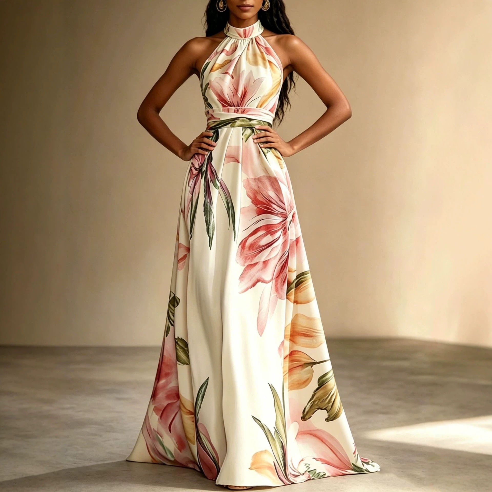 Tropical Floral Maxi Dress