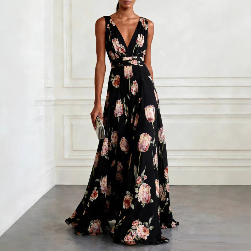 Floral V-Neck Maxi Dress