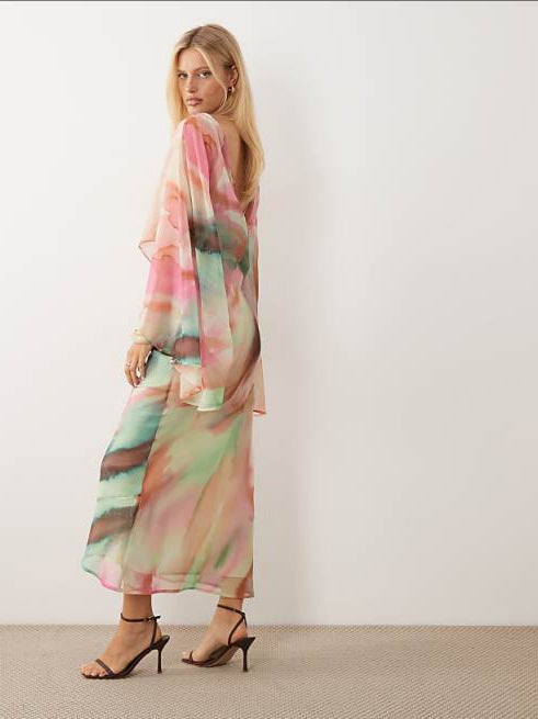 Kimono Sleeve Maxi Dress