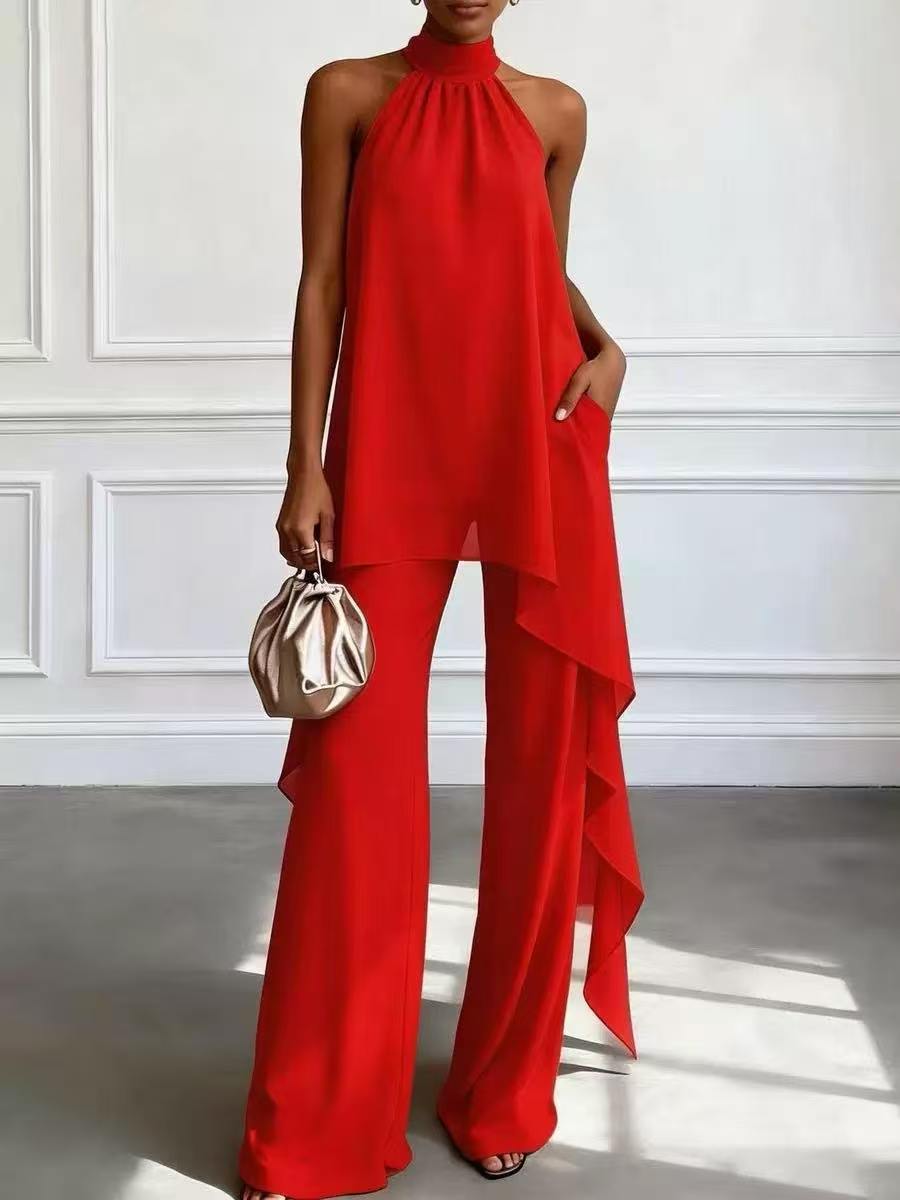 Elegant Halter Pants Set