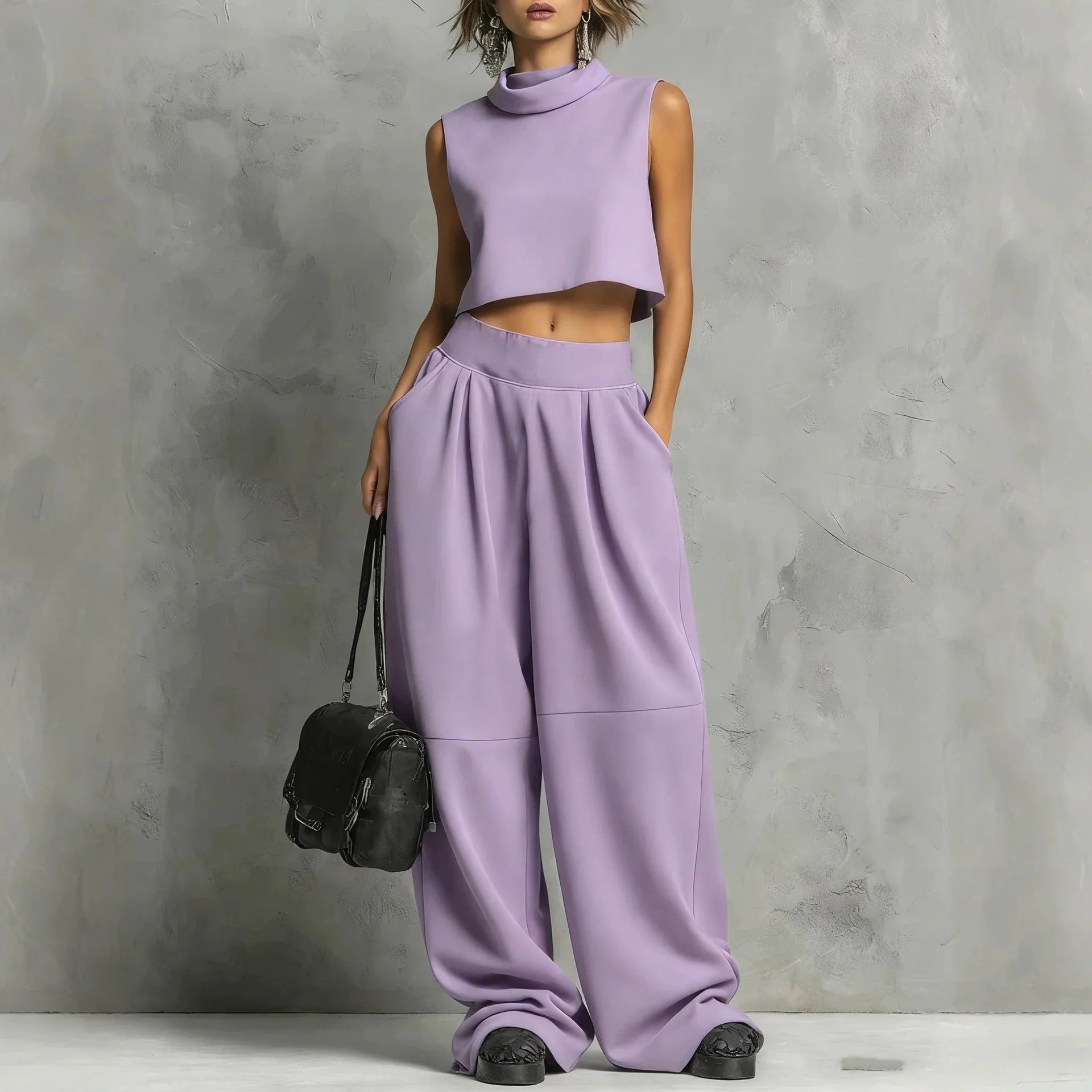 Avianna Crop Top Pants Set