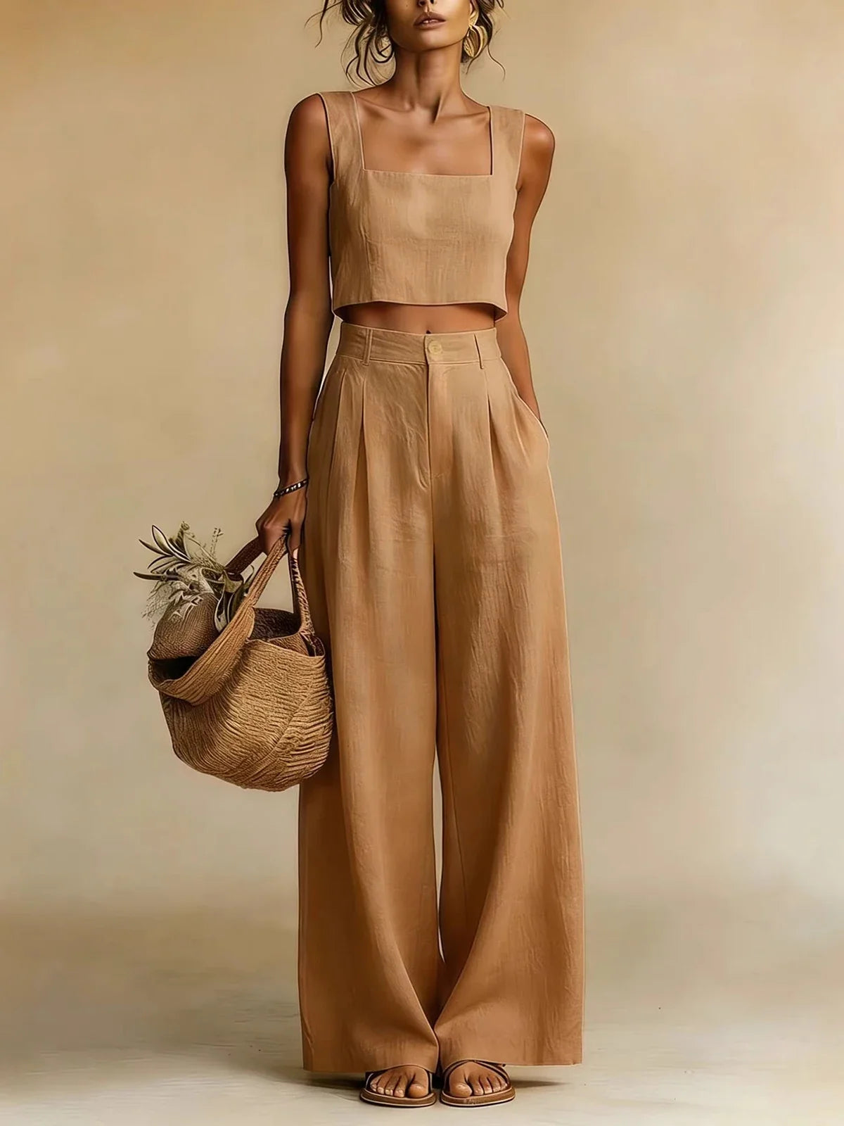 Peachy Palazzo Pants Set