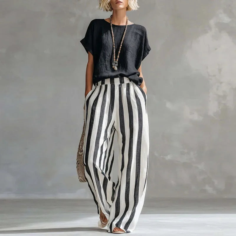 Vanessa Linen Summer Pants Set