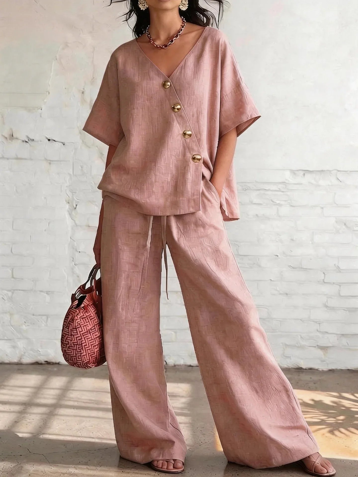 Wynonna Relaxed Wide Leg Pants Set