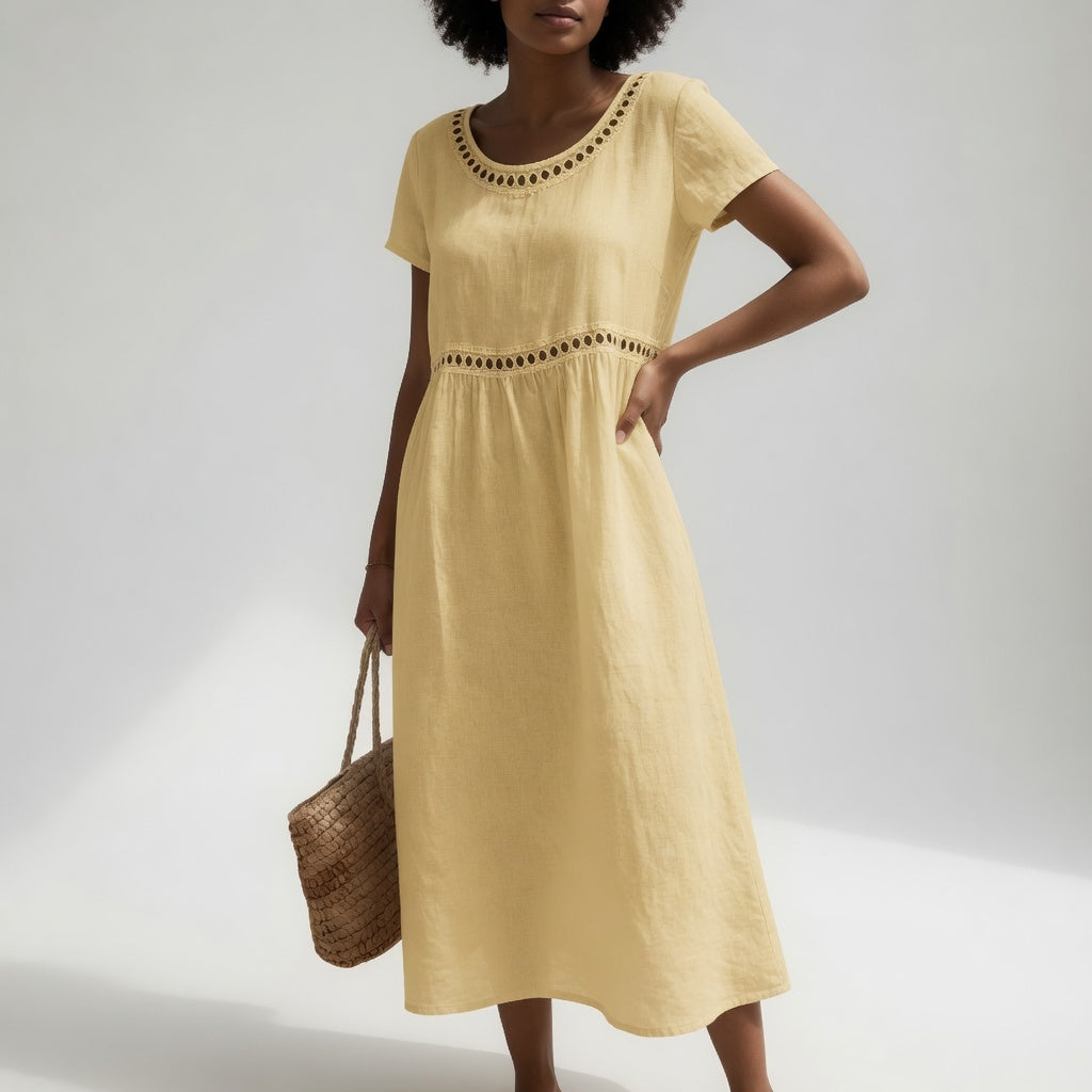 Rosalie — Embroidered Midi Dress