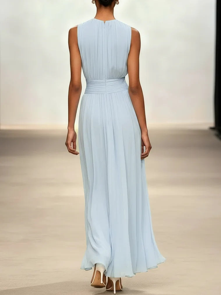 Sleeveless Ruched Maxi Dress