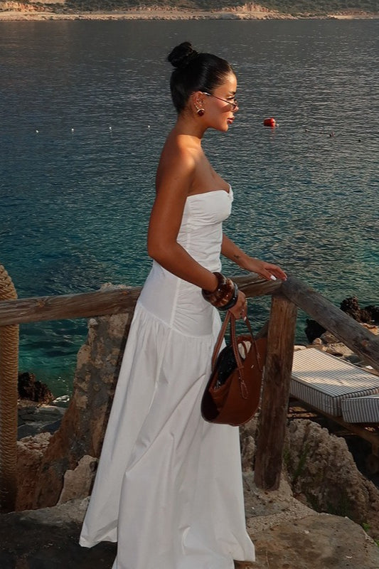 Sexy Hollow Strapless Maxi Dress