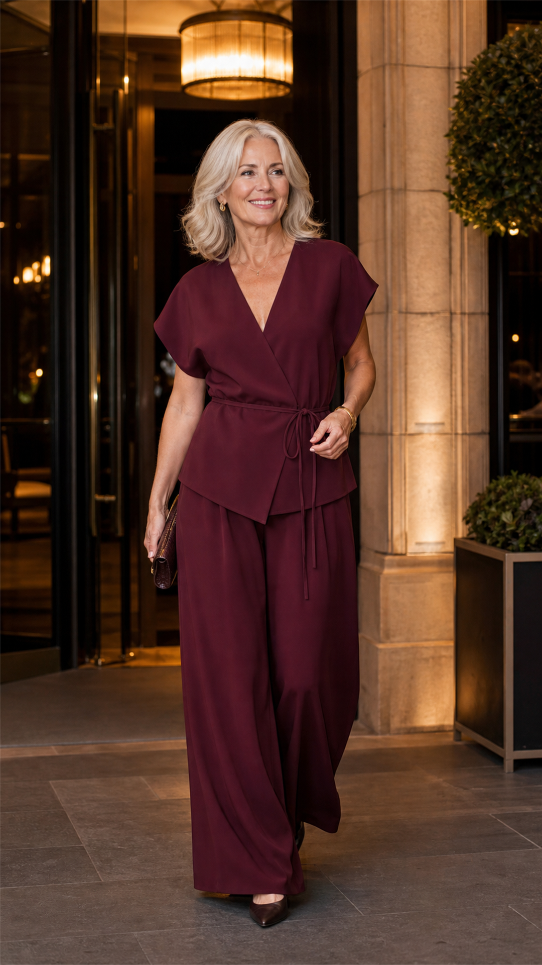 Elena Blouse and Wide-Leg Pants Set