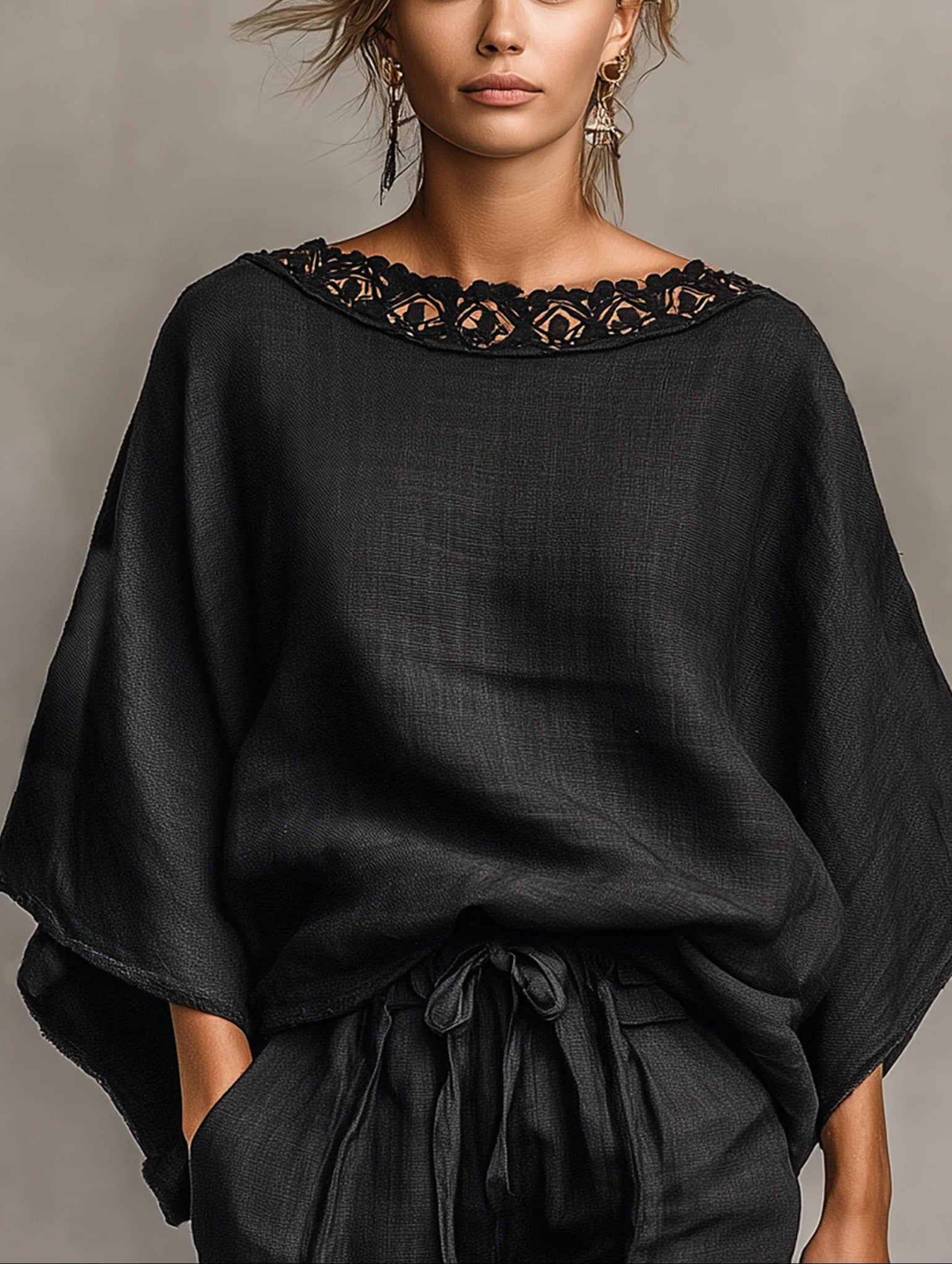 Lila Lace Blouse and Shorts Set