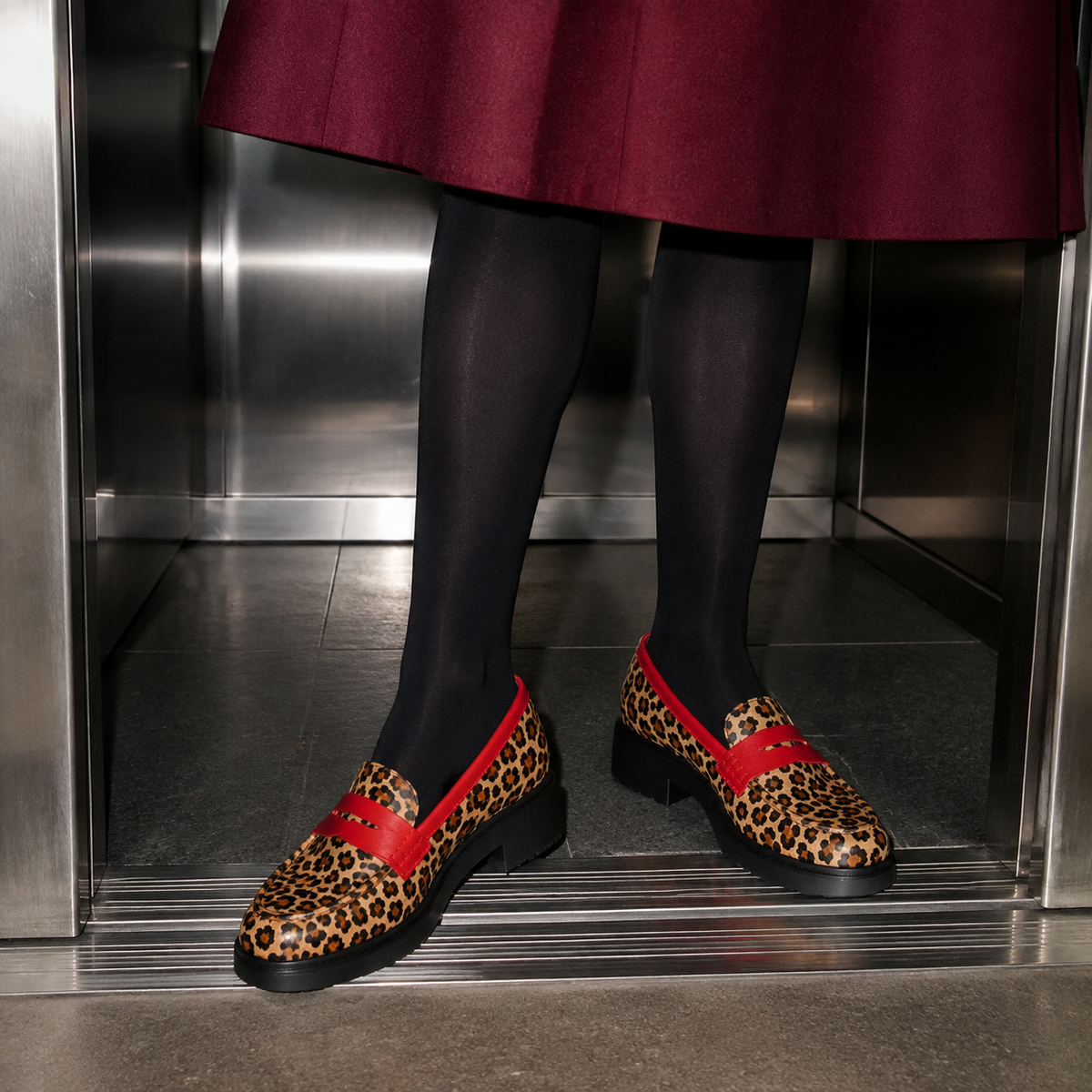 Sabine Leopard Print Loafers