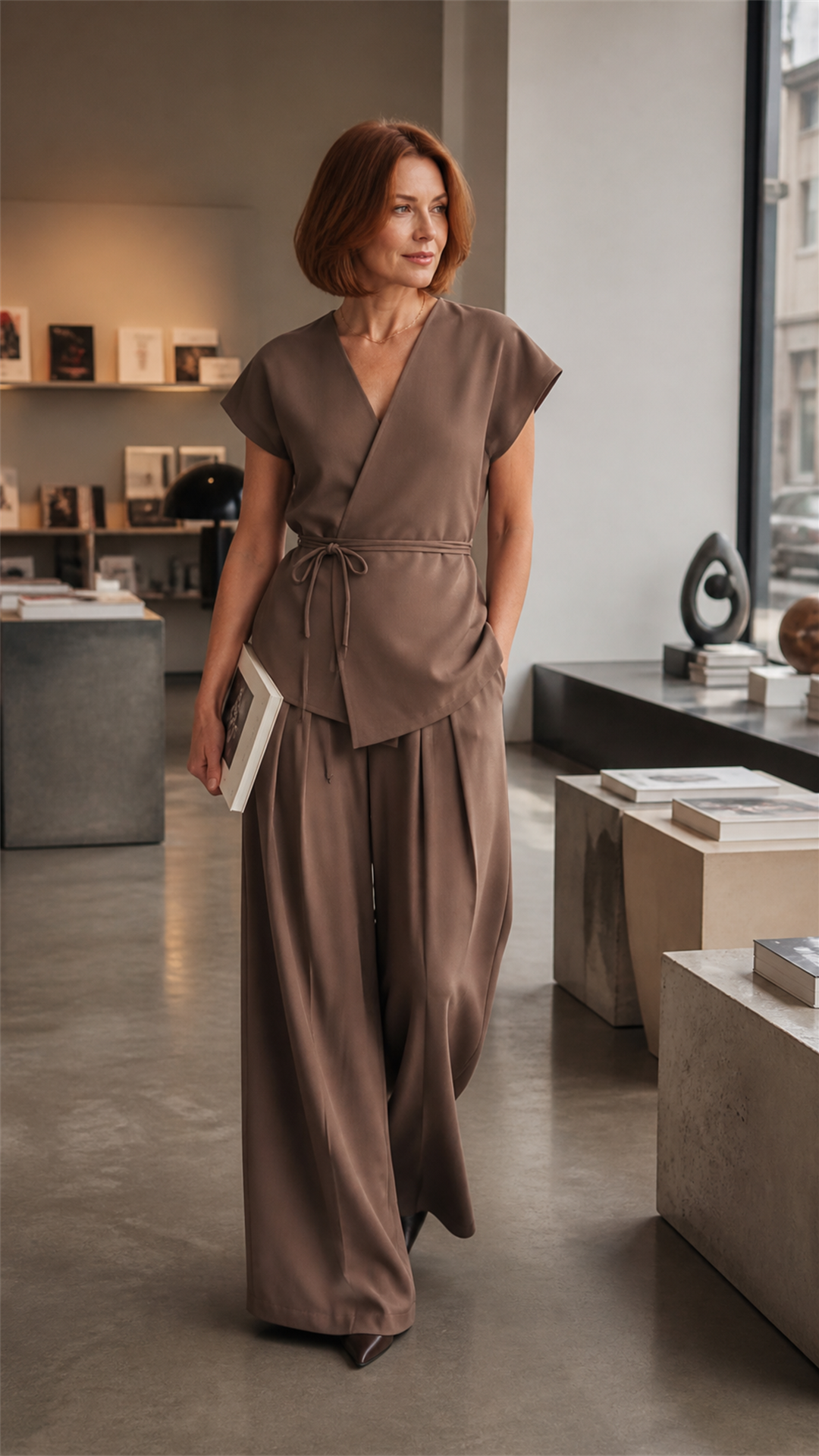 Elena Blouse and Wide-Leg Pants Set
