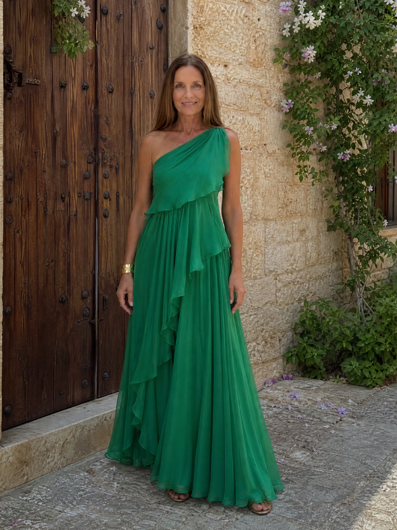 Zeline Asymmetrical Maxi Dress