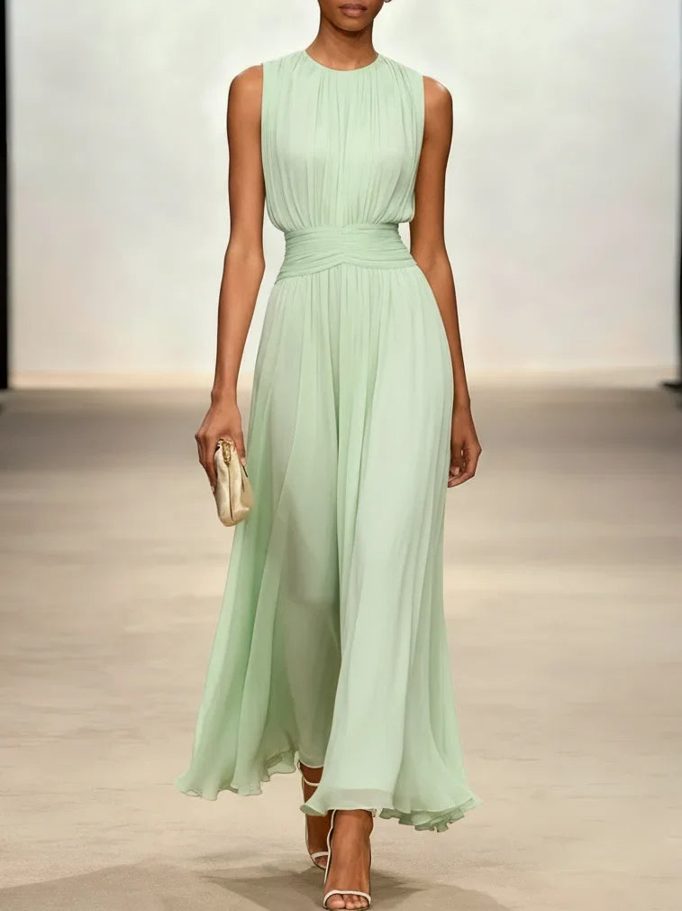 Sleeveless Ruched Maxi Dress