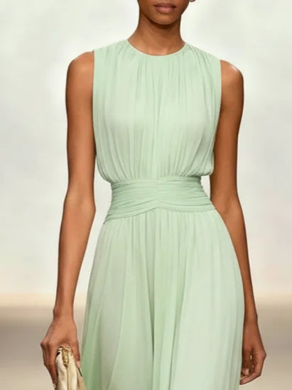 Sleeveless Ruched Maxi Dress