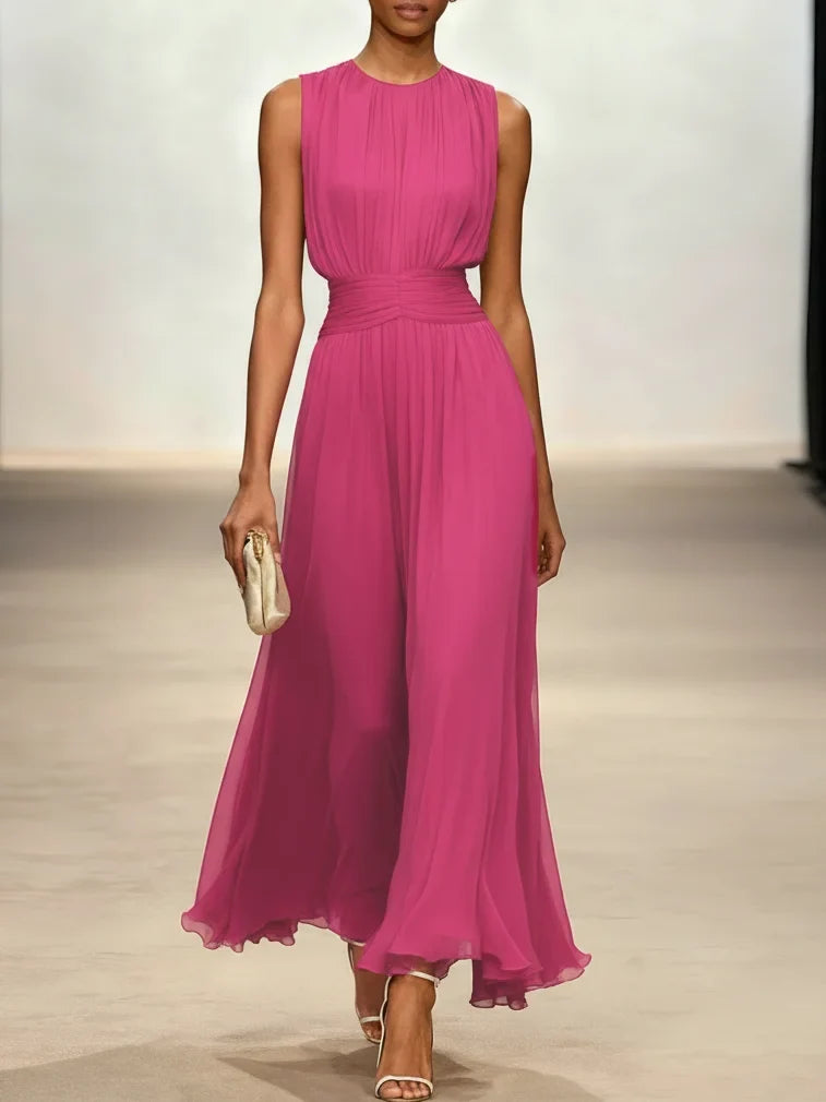 Sleeveless Ruched Maxi Dress