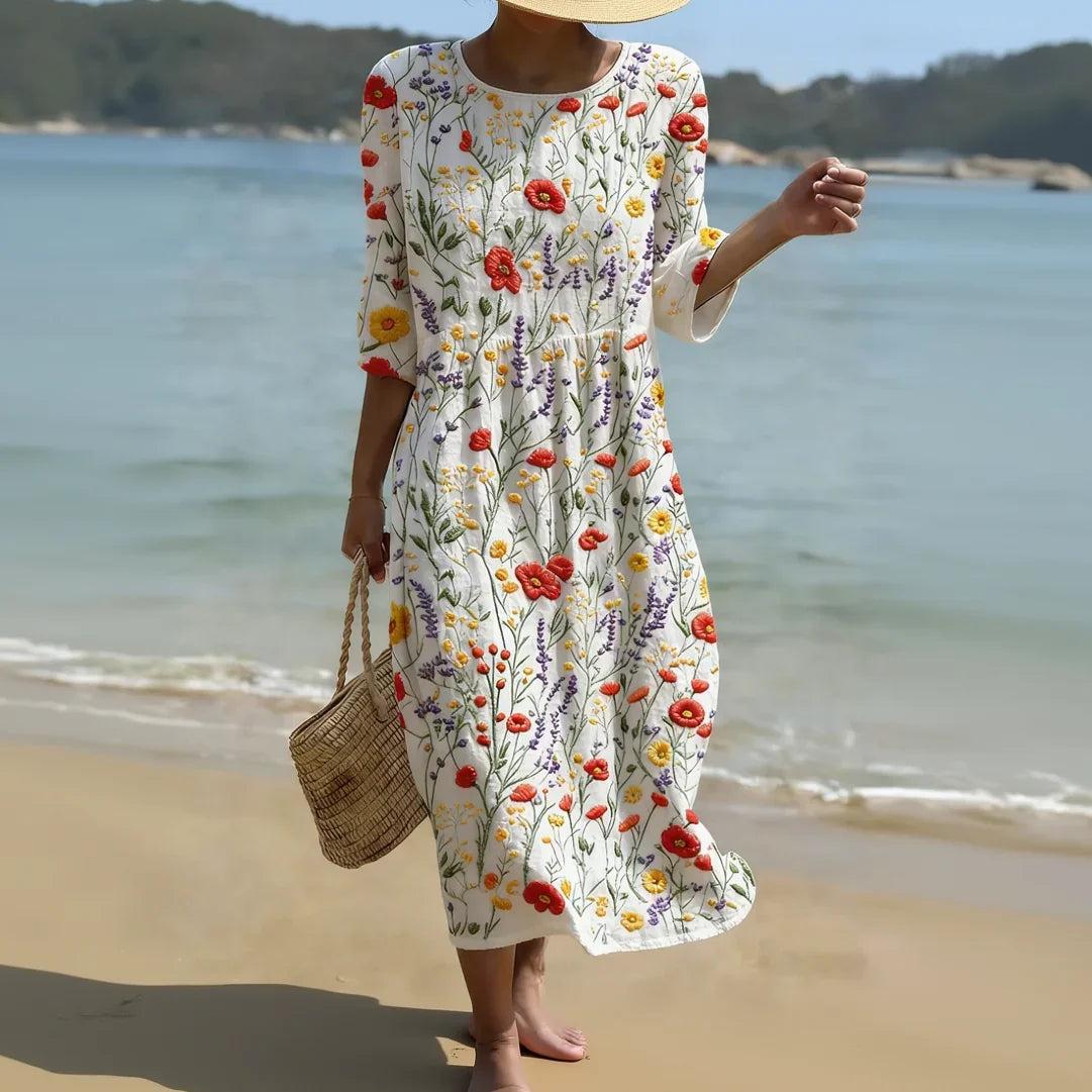 Tummy Safe Floral Midi DRESS