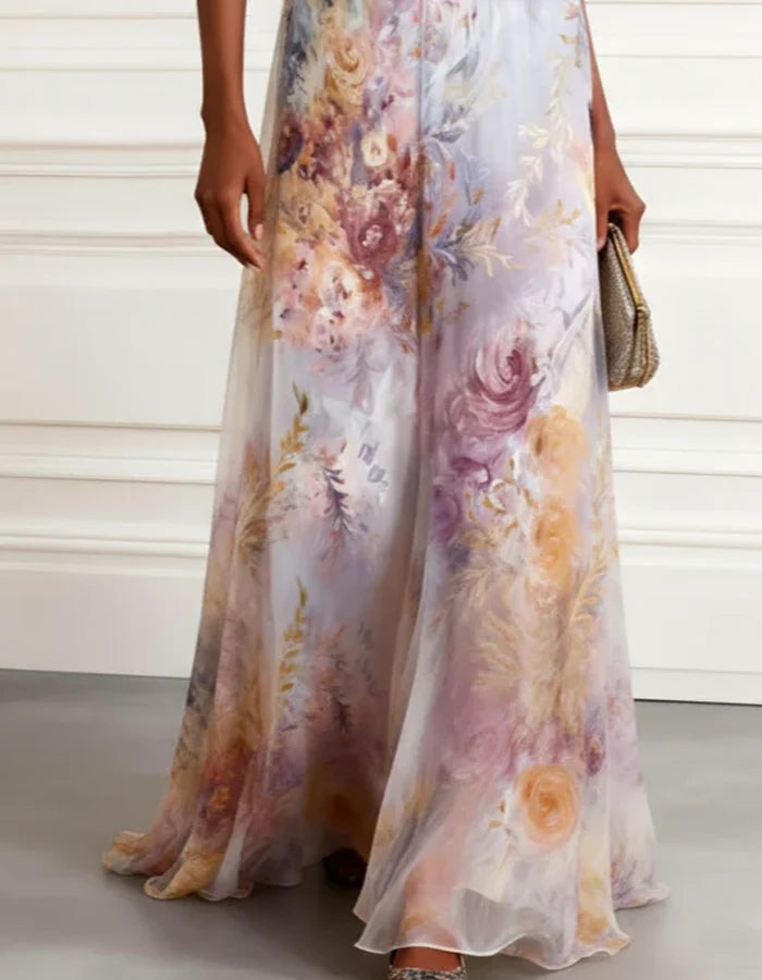 Floral Chiffon Maxi Dress