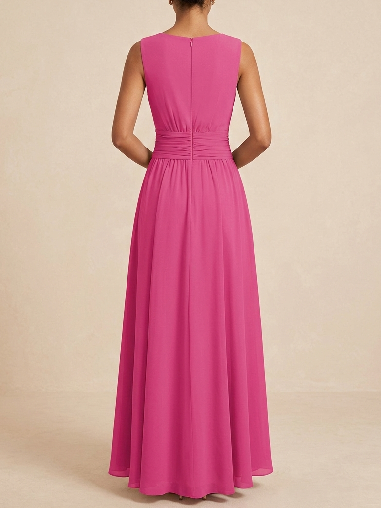 Sleeveless Ruched Maxi Dress
