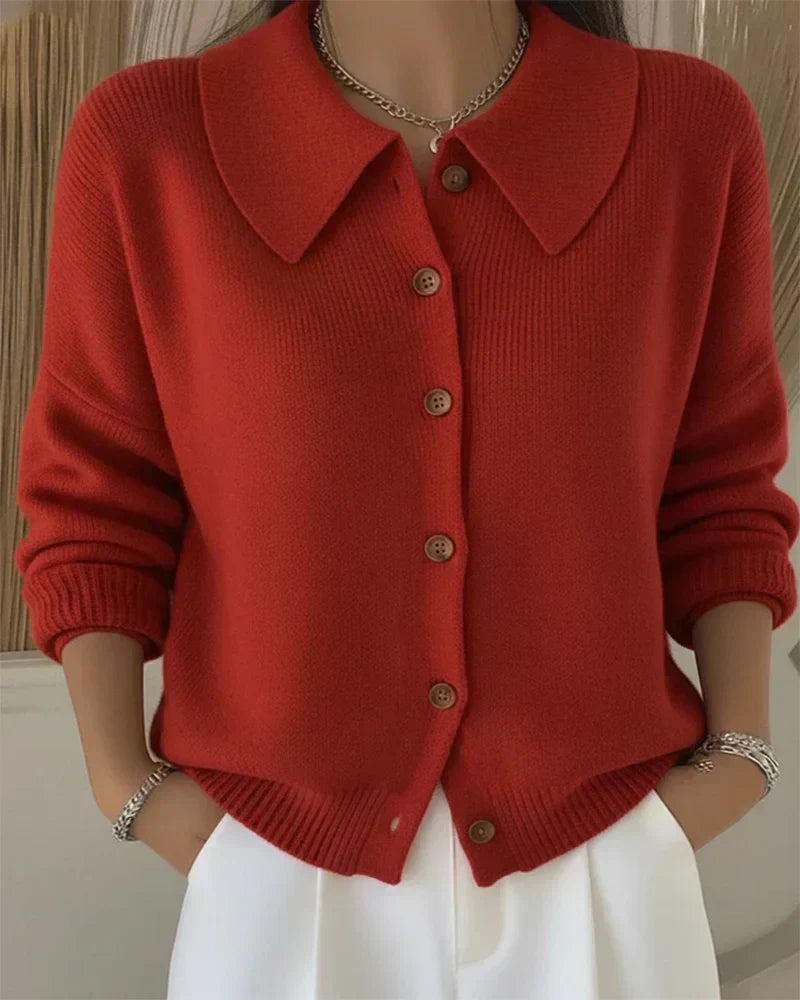 Vespera Button Collar Cardigan