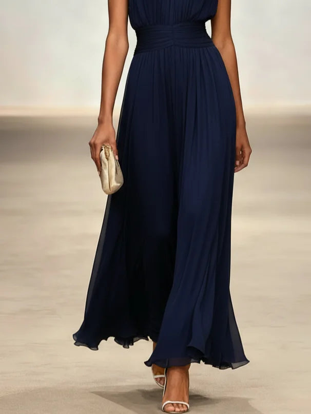 Sleeveless Ruched Maxi Dress
