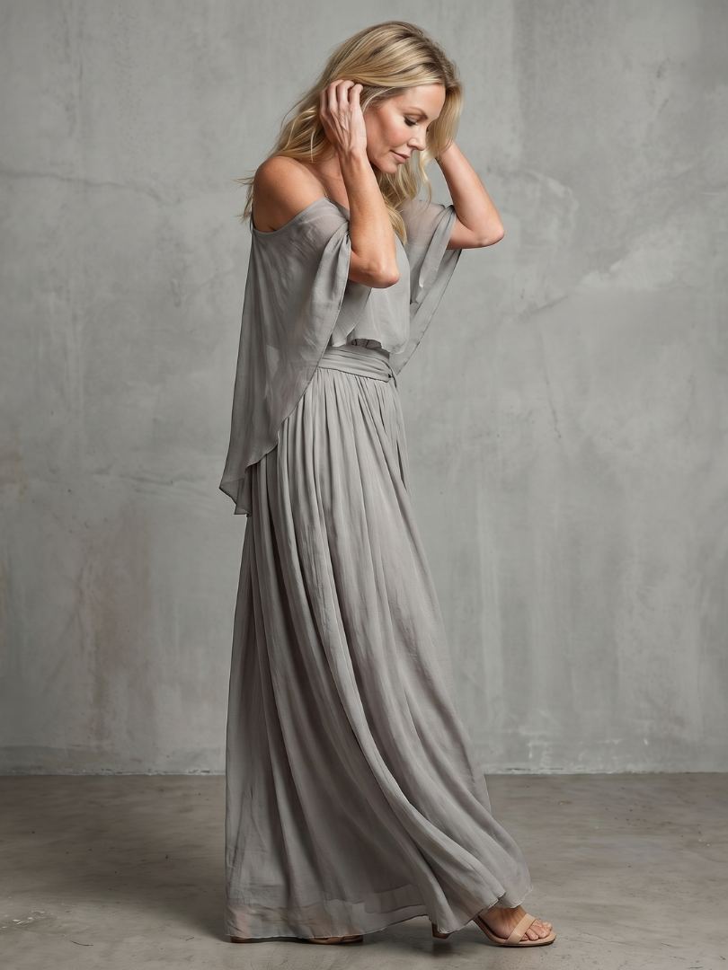 Marisol | Layered Drape Off-Shoulder Dress