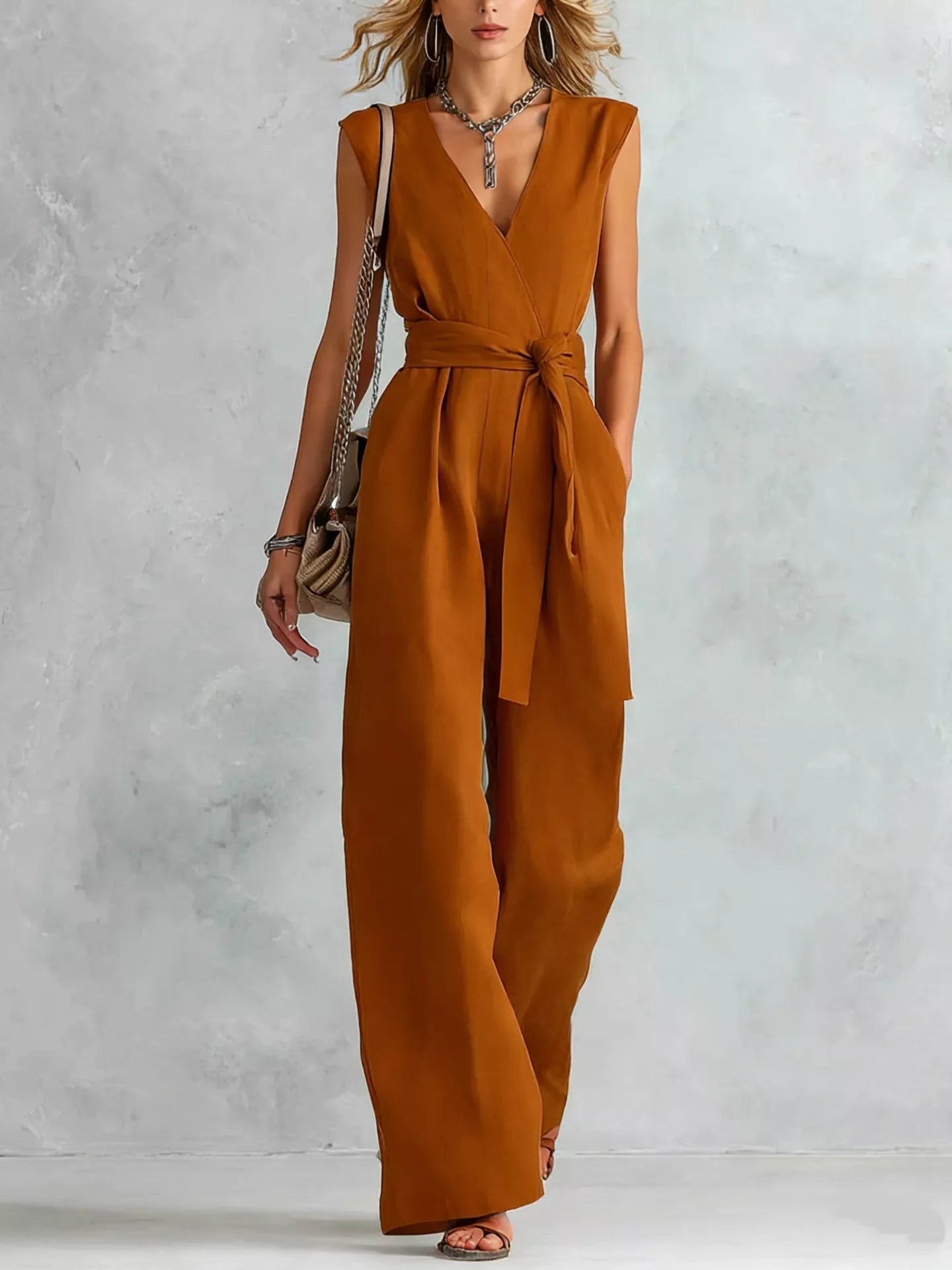 Sleeveless Wide Leg Jumpsuit