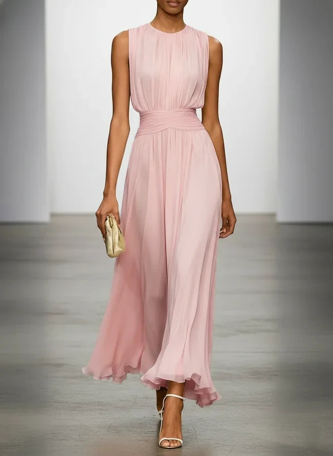 Sleeveless Ruched Maxi Dress