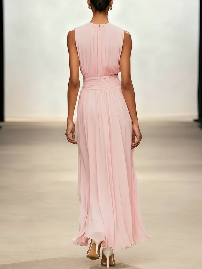Sleeveless Ruched Maxi Dress