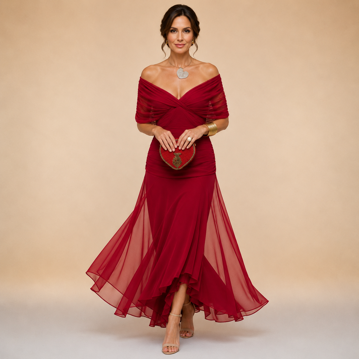 Emma Draped Evening Dress