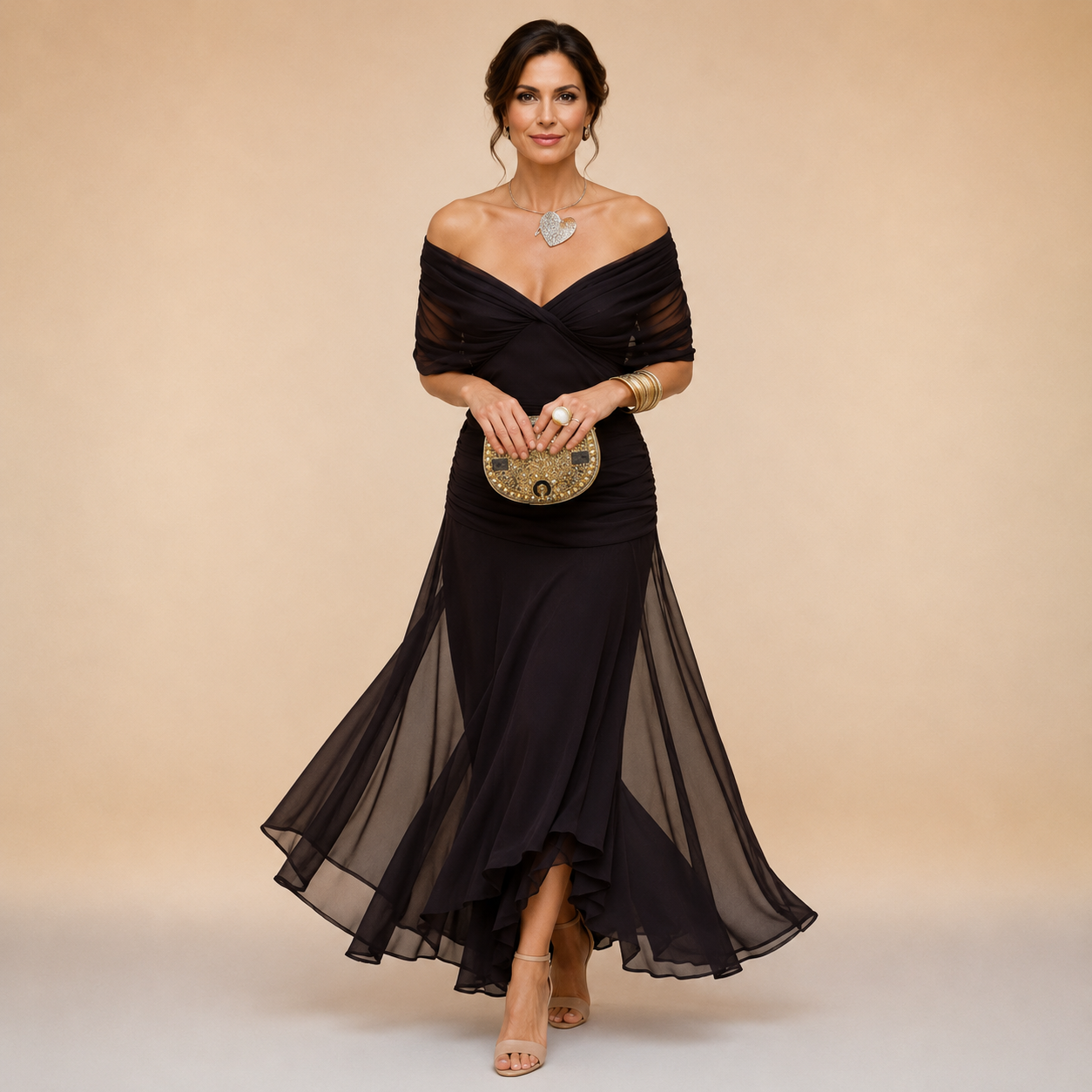 Emma Draped Evening Dress