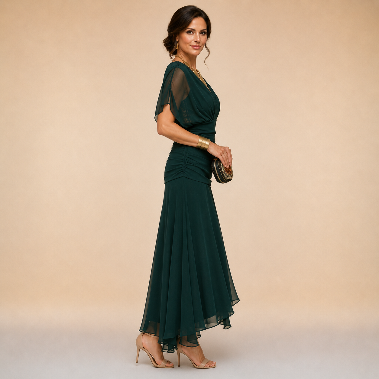 Emma Draped Evening Dress