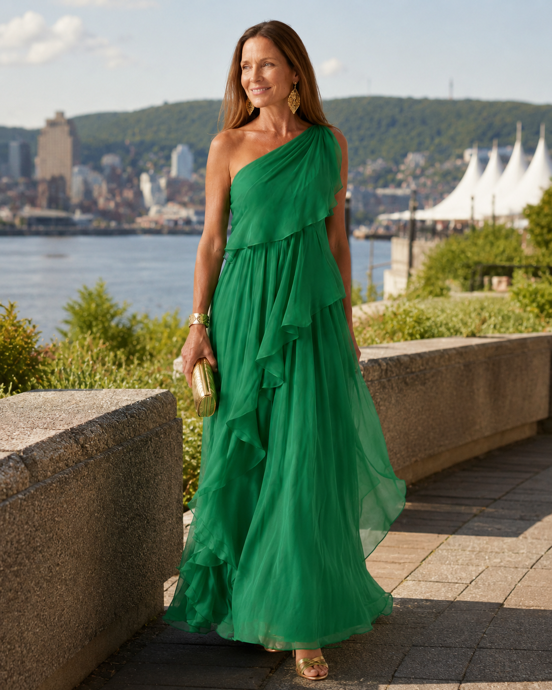 Zeline Asymmetrical Maxi Dress