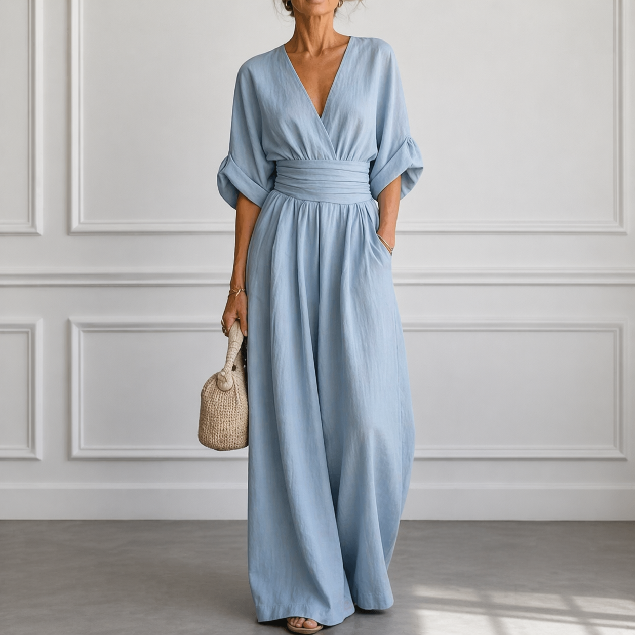 Madison™ | Wide Leg V-Neck Jumpsuit