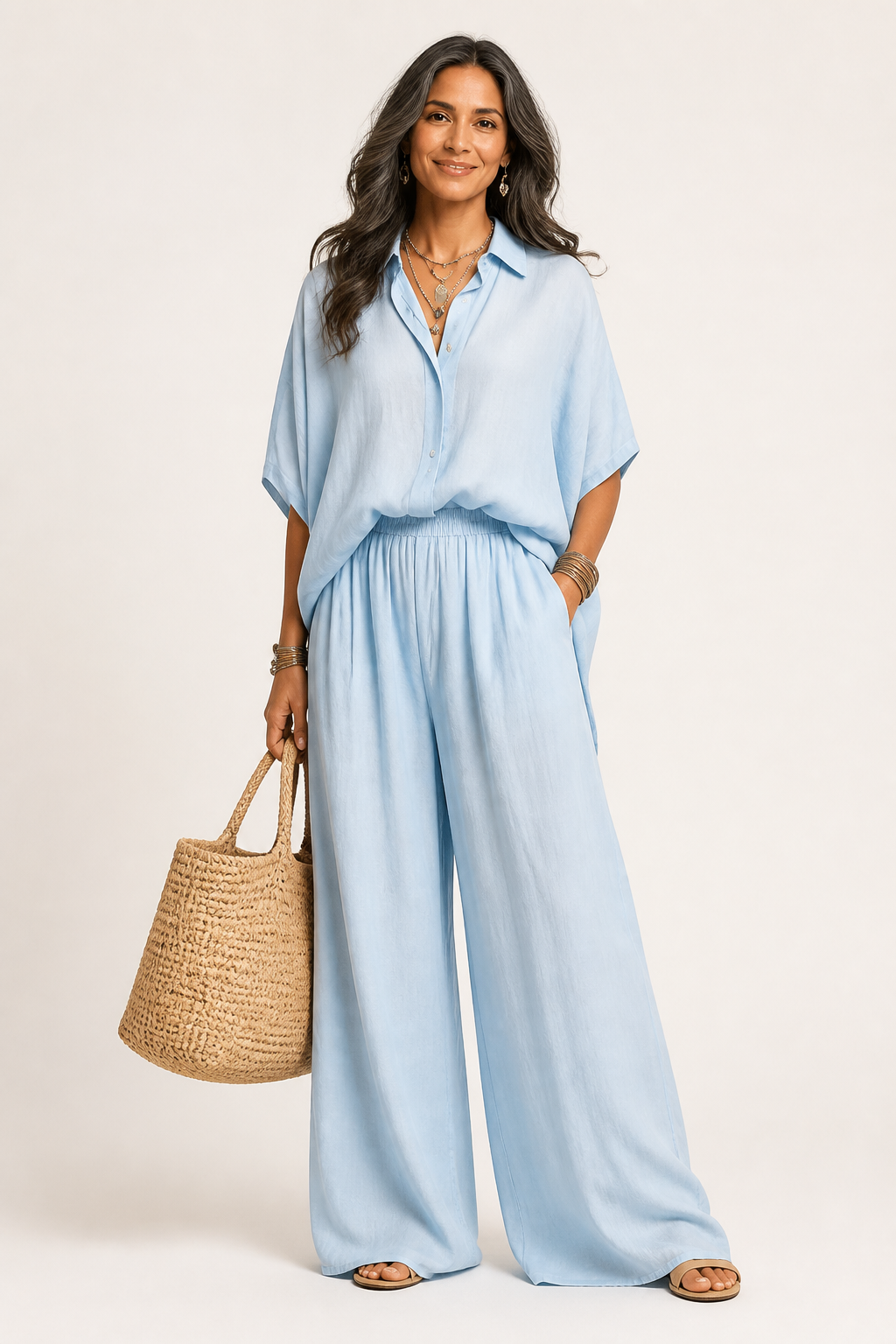 Delphine Relaxed Summer Pants Set