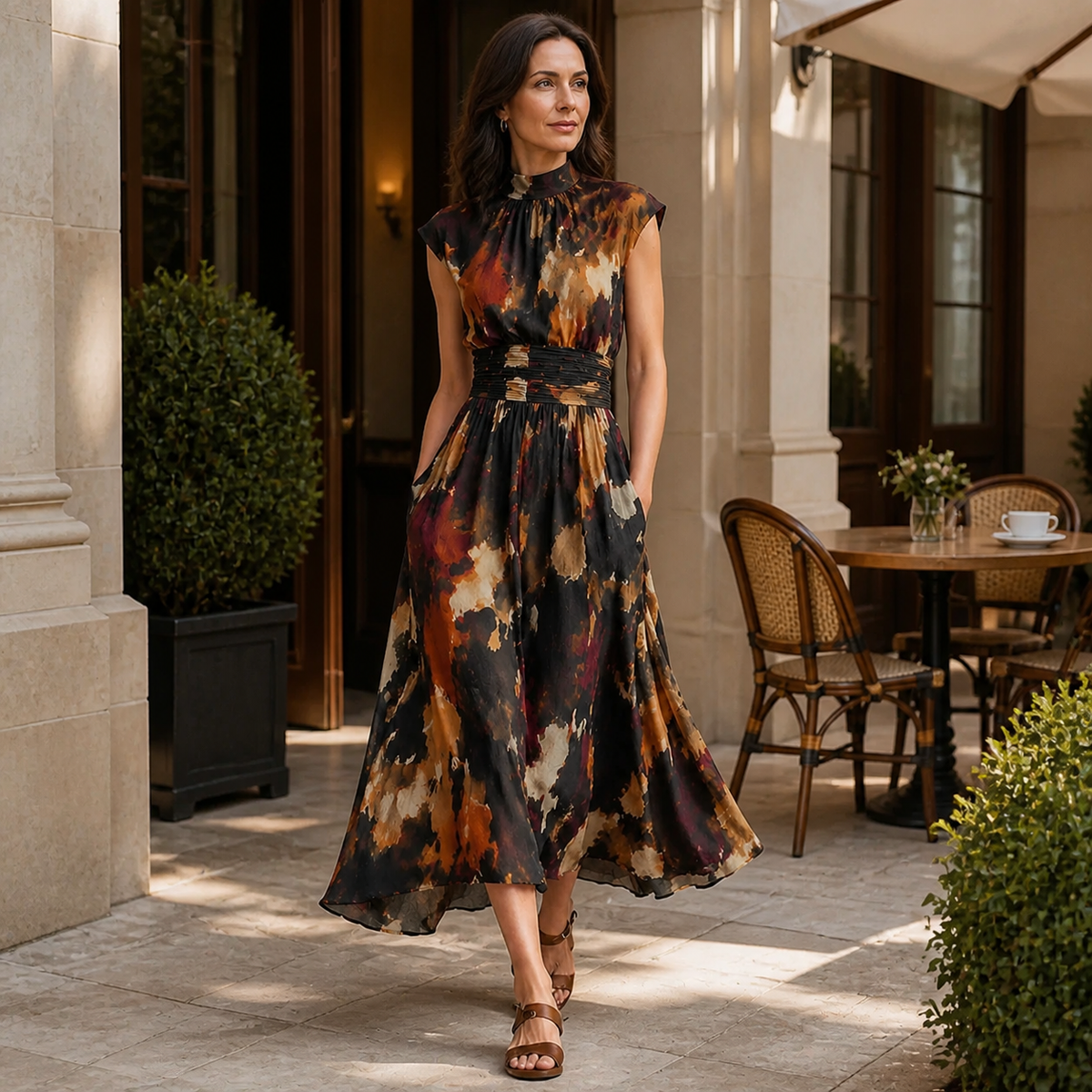 Flared Midi Skirt with pockets