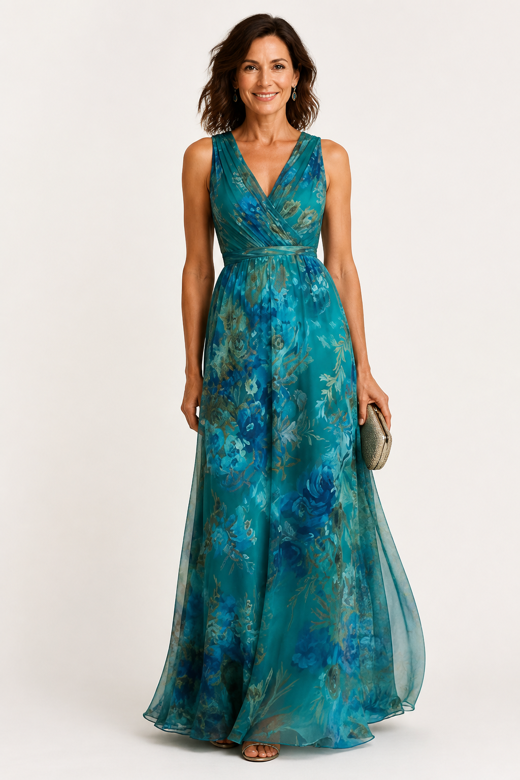 Floral Chiffon Maxi Dress