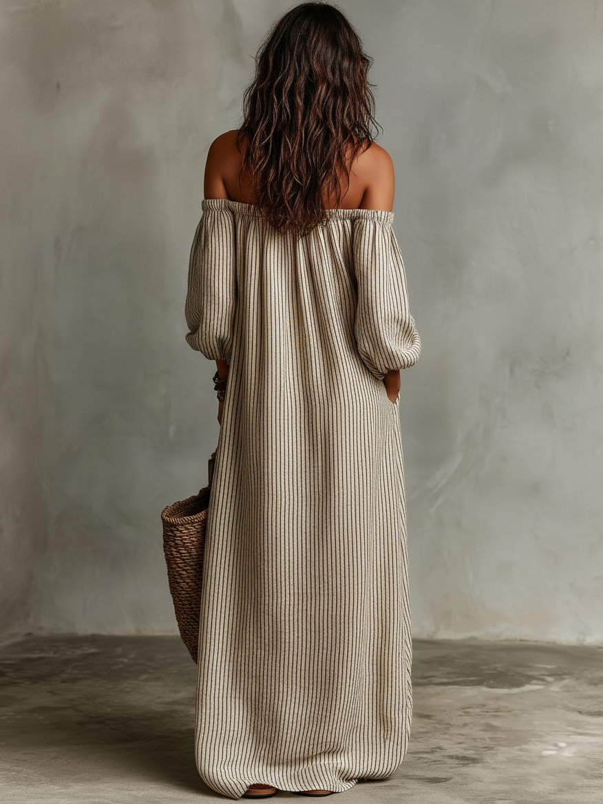 Breezy Off-Shoulder Maxi Dress
