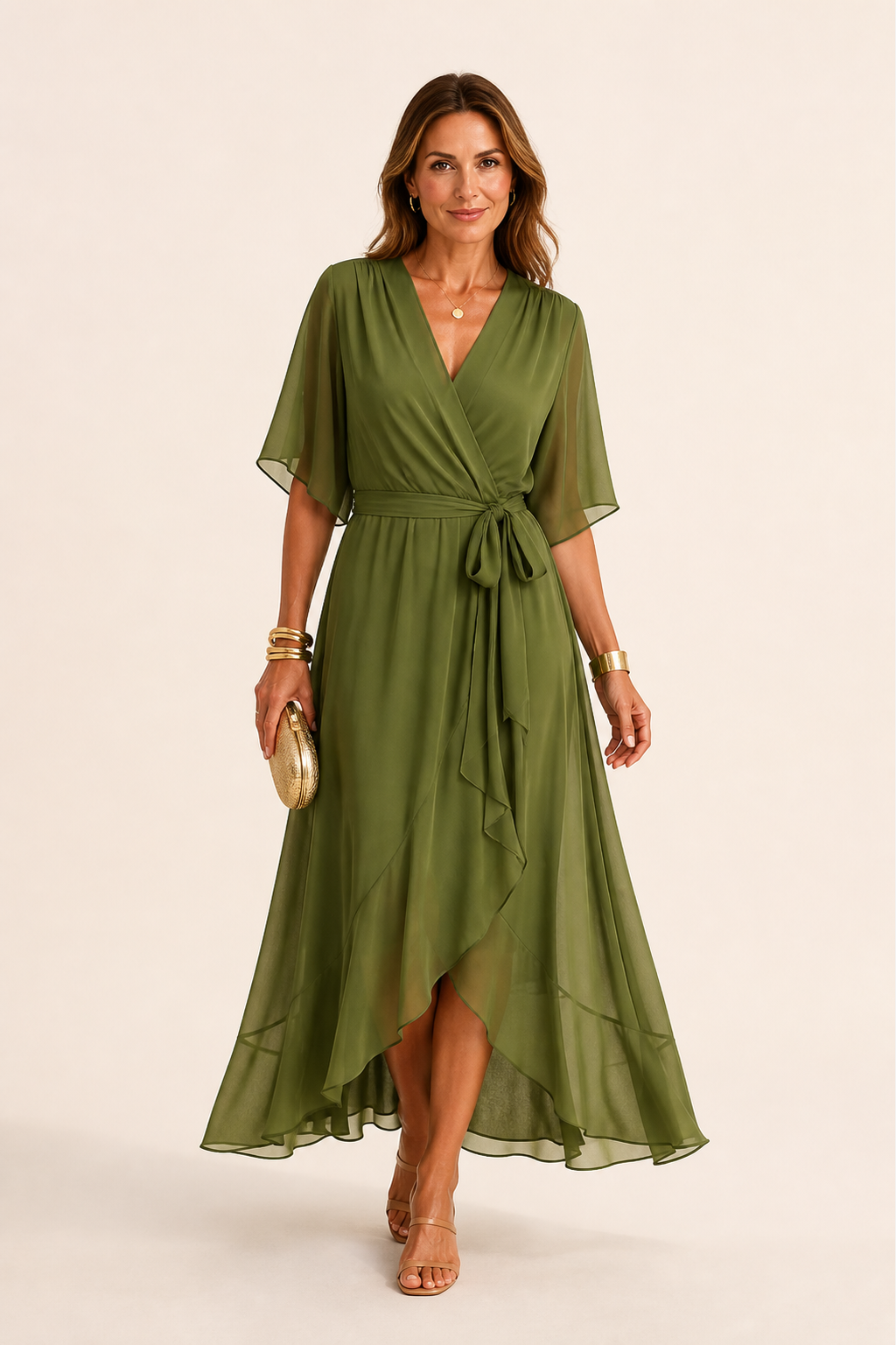 Isabelle™ | Elegant Chiffon Wrap Maxi Dress