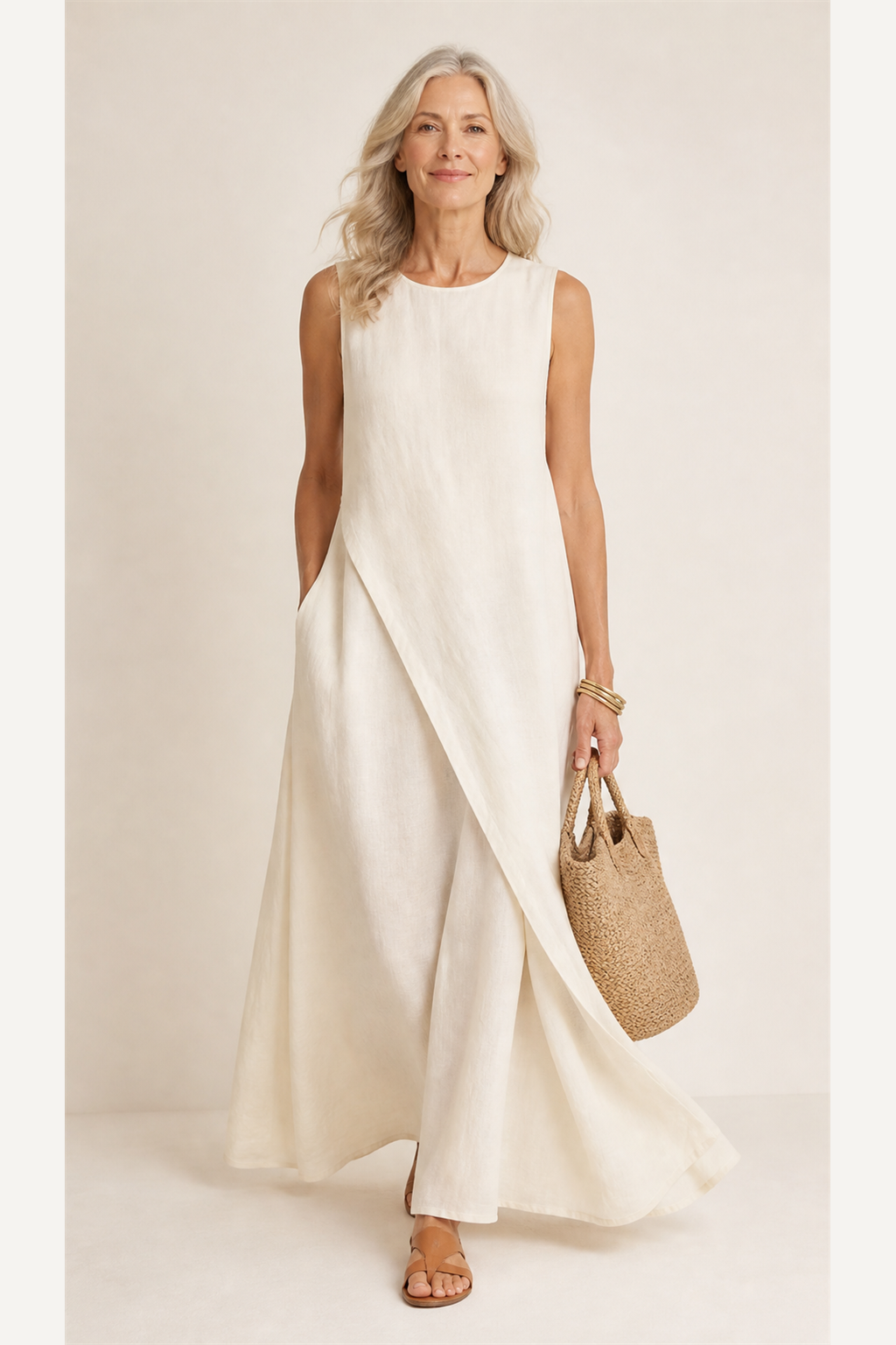 Ivory Loose-fit Maxi Dress